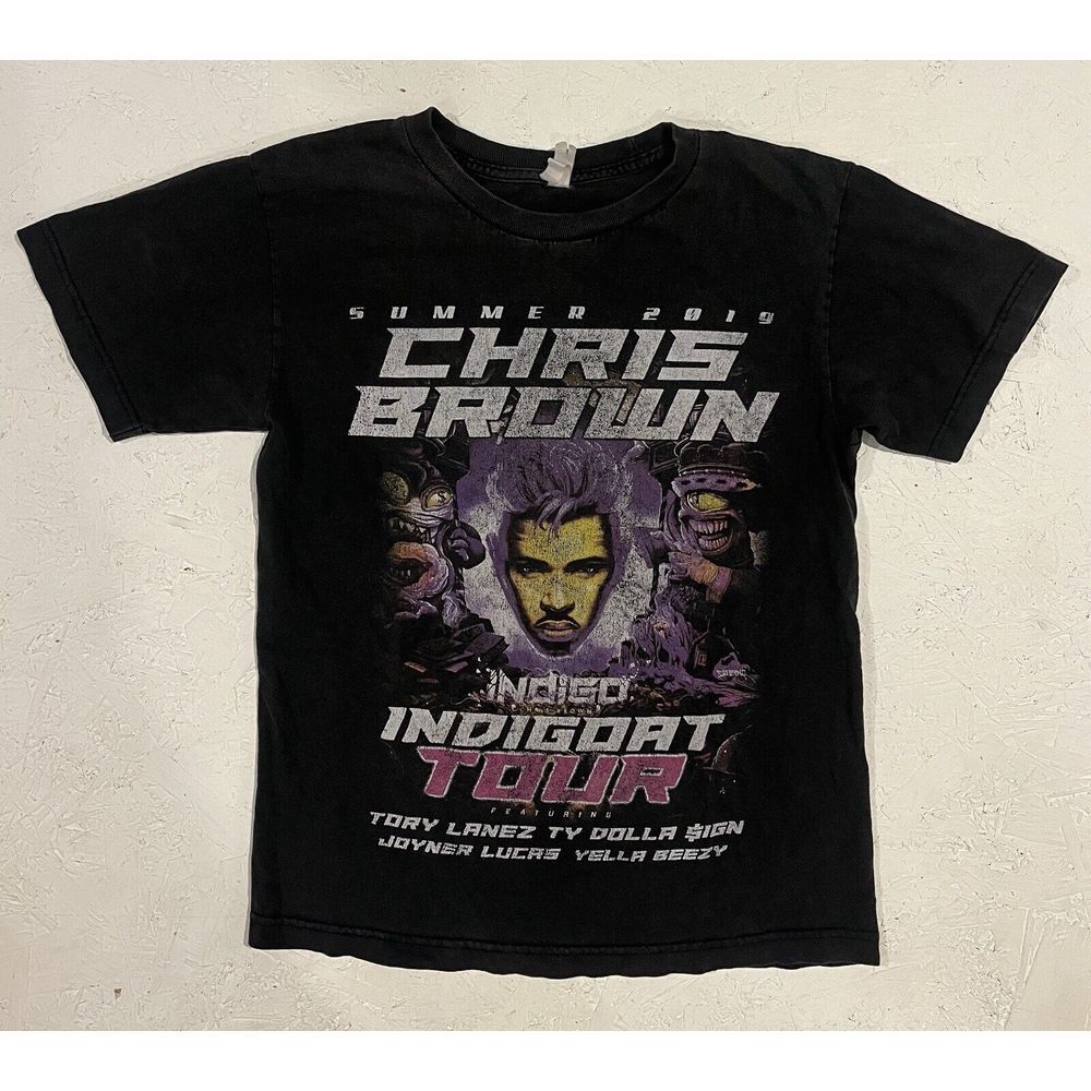 Chris Brown 2019 Indigoat Tour Shirt Adult Small Rap Hip Hop Tee Concert RnB
